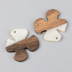 Opaque Resin & Walnut Wood Pendants&nbsp;RESI-S389-052B-C04