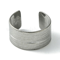 Non-Tarnish 304 Stainless Steel Grooved Open Cuff Ring&nbsp;RJEW-L110-044P