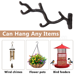 Retro Cast Iron Wall-mounted Branch Shape Hook&nbsp;AJEW-WH0817-020
