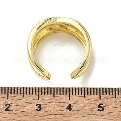 Brass Micro Pave Cubic Zirconia Cuff Open Rings&nbsp;RJEW-C163-15G