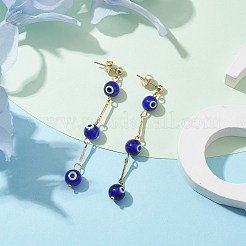 Evil Eye Lampwork Dangle Stud Earrings&nbsp;EJEW-JE05672-01