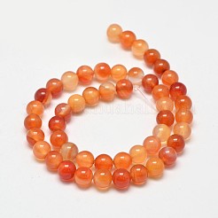 Round Natural Red Agate Bead Strands&nbsp;X-G-M257-8mm-26