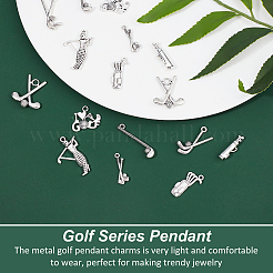 80Pcs 8 Style Golf Theme Tibetan Style Alloy Pendants&nbsp;FIND-AR0001-89