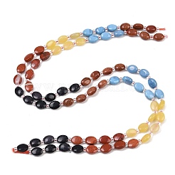 Natural Red Jasper & Lemon Jade & Synthetic Goldstone & Blue Goldstone & Blue Lace Agate Beads Strands&nbsp;G-Z135-A05