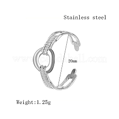 Non-Tarnish Ring Shape 304 Stainless Steel Open Cuff Rings for Women&nbsp;WX5290-2