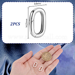 2Pcs 925 Sterling Silver Spring Gate Rings&nbsp;STER-GA0001-34