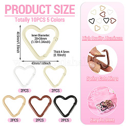 10Pcs 5 Colors Aluminum Spring Gate Rings&nbsp;KEYC-TA0004-77