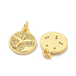 Brass Micro Pave Cubic Zirconia Pendants&nbsp;KK-Z044-28G