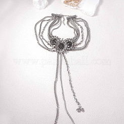 Sunflower Zinc Alloy Multi-Layered Tassel Choker Necklaces for Women&nbsp;FS-WG1E14A-02