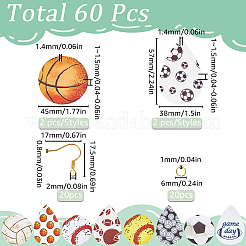 Sport Ball Theme Leather Dangle Earring DIY Making Kit&nbsp;DIY-SC0024-91-1