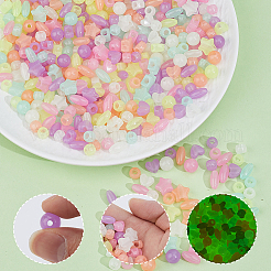 500Pcs Luminous Transparent Acrylic Beads&nbsp;LACR-PA0001-03
