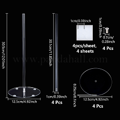 4Pcs Transparent Acrylic Donut Holder with Flat Round Base&nbsp;ODIS-WH0086-169