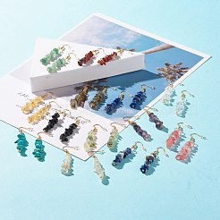 Gemstone Chip Beaded Dangle Earrings&nbsp;EJEW-JE04788