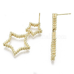 Brass Dangle Stud Earring&nbsp;KK-N232-104G-NF