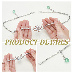 1Pc Alloy Tassel Face Chains with Glass Beads&nbsp;NJEW-GA0001-12