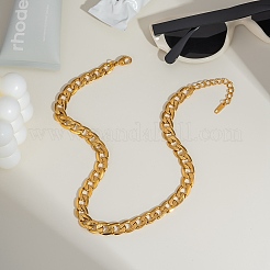 10MM 304 Stainless Steel Textured Cuban Link Chain Necklaces&nbsp;NJEW-C101-03G