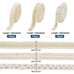 3Pcs 3 Styles Polyester Braided Lace Ribbons&nbsp;DIY-PH0021-26