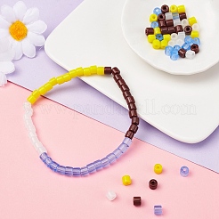 4 Colors Opaque & Imitation Jade & Transparent Glass Bugle Beads&nbsp;SEED-YW0001-41