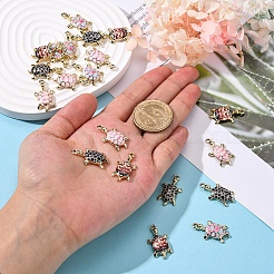20Pcs 4 Colors Alloy Enamel Pendants&nbsp;ENAM-CJ0002-44