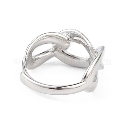 Adjustable Brass Curb Chains Shape Ring for Women&nbsp;RJEW-L100-025P