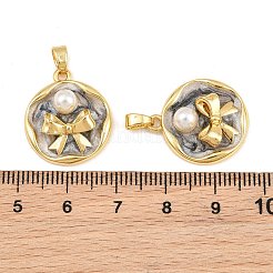 Brass Enamel Pendants&nbsp;KK-CBAEBFB-16G-01