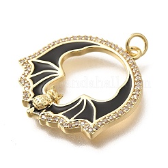 Brass Micro Pave Cubic Zirconia Pendants&nbsp;KK-Q043-20G-02