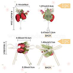 1Pc Rose Flower Cloth Lapel Pin&nbsp;AJEW-CP0001-80B