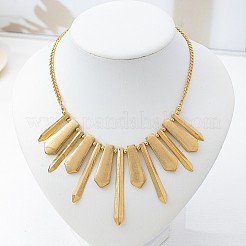 Alloy Spilked Spiked Fan Pendant Bib Necklaces for Women&nbsp;WG621B7-01