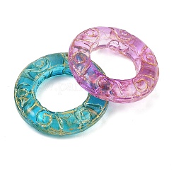 Baking Paint and Golden Metal Enlaced Glass Beads&nbsp;X-DGLA-T004-13M