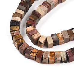 Natural Polychrome Jasper/Picasso Stone/Picasso Jasper Beads Strands&nbsp;G-T140-53