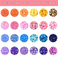 552Pcs 24 Colors Opaque & Transparent Plastic Beads&nbsp;KY-YW0010-03