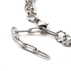 304 Stainless Steel Charm Bracelet with Link Chains for Women&nbsp;BJEW-C0025-06