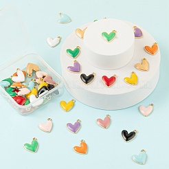 48Pcs Eco-Friendly Zinc Alloy Enamel Pendants&nbsp;FIND-LS0001-09-NR