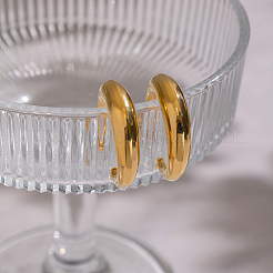Oval 304 Stainless Steel Hoop Earrings&nbsp;LS-KF5273