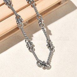 304 Stainless Steel Twisted Bar Link Chain Necklaces for Women Men&nbsp;NJEW-Z115-02P