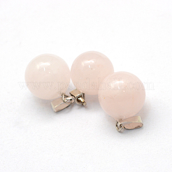 Round Natural Rose Quartz Pendants&nbsp;G-Q434-02