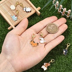 7Pcs Alloy Enamel Pendant Decorations&nbsp;HJEW-YW00383