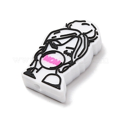 Mother's Day Silicone Focal Beads&nbsp;SIL-G013-01K