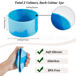 2Pcs 2 Colors Silicone Cup Sleeve&nbsp;AJEW-CP0003-77B