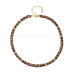 Leopard Print Alloy Snake Chain Necklaces for Women&nbsp;NJEW-K281-01