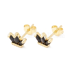 Brass Micro Pave Cubic Zirconia Stud Earring&nbsp;EJEW-C021-02G