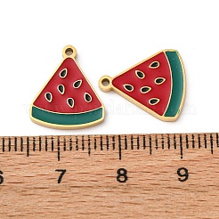 Fruit Seris 304 Stainless Steel Enamel Charms&nbsp;STAS-U060-03G-15