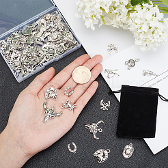 80Pcs 10 Style Tibetan Style Alloy Pendants&nbsp;TIBEP-PH0001-28