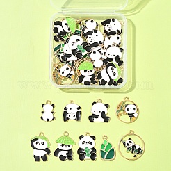 36Pcs 9 Styles Panda Theme Alloy Enamel Pendants&nbsp;ENAM-FS0002-31