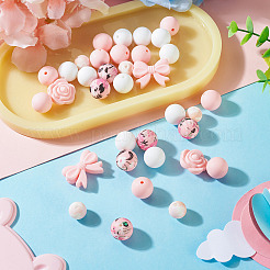 34Pcs 6 Style Silicone Beads&nbsp;SIL-TA0003-52