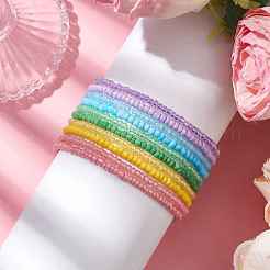 10Pcs 5 Colors Glass Seed Beaded Stretch Bracelet Sets&nbsp;BJEW-JB10582