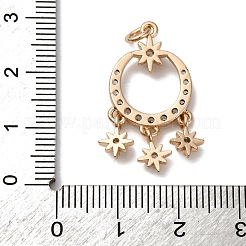 Brass Micro Pave Cubic Zirconia Pendants&nbsp;KK-D378-14G