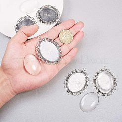 Oval Clear Glass Cabochon Cover&nbsp;DIY-PH0018-99AS