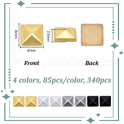 340Pcs 4 Colors Aluminum Hotfix Iron On Studs&nbsp;DIY-NB0015-88