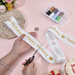 10Yards Polyester Happy Birthday Ribbon&nbsp;OCOR-FG0003-41C